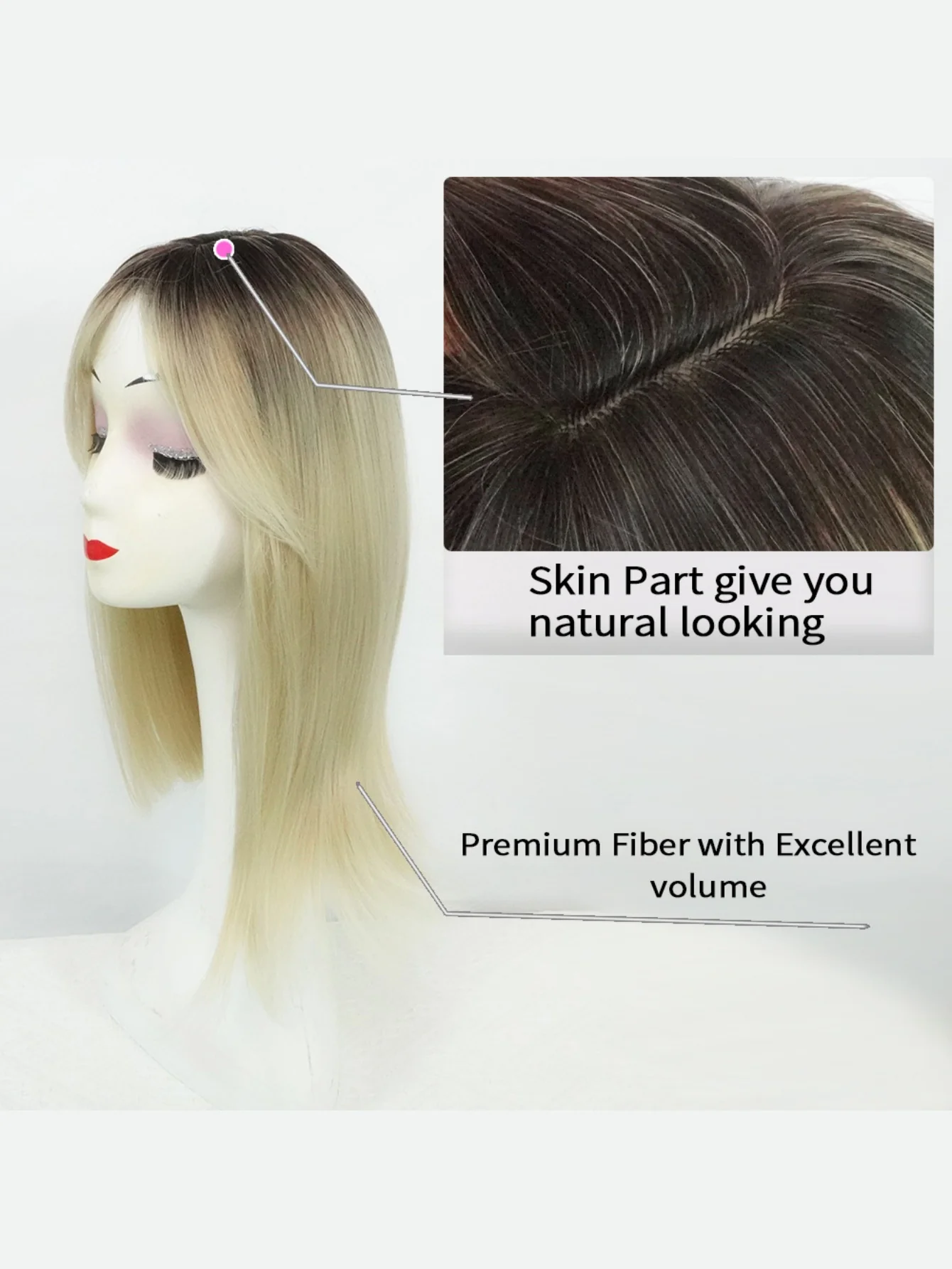 Invisible, Seamless Synthetic Long Wig That Covers Gray Hair - Image 6