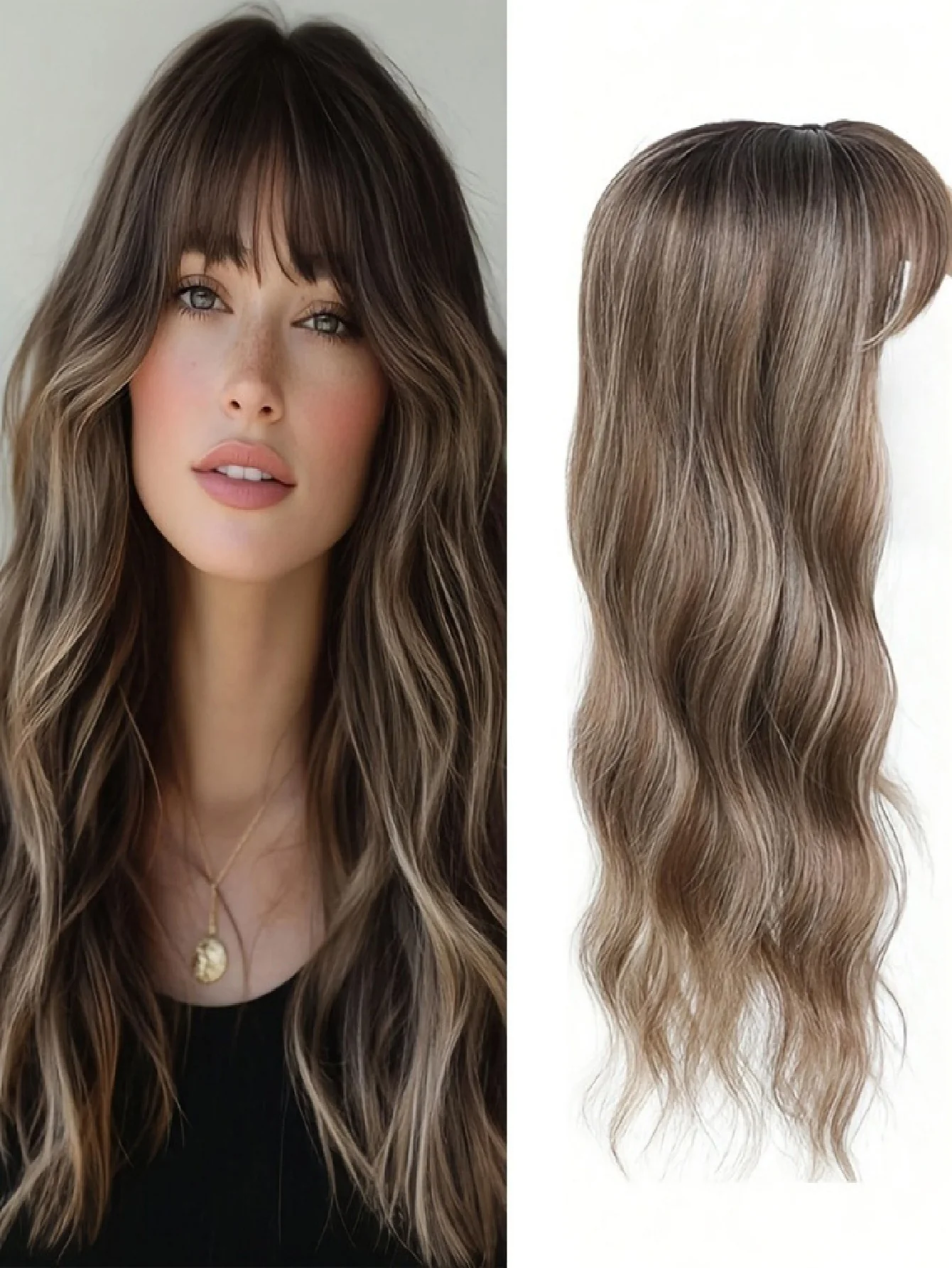 Synthetic Fiber Long Wavy Curl Wig
