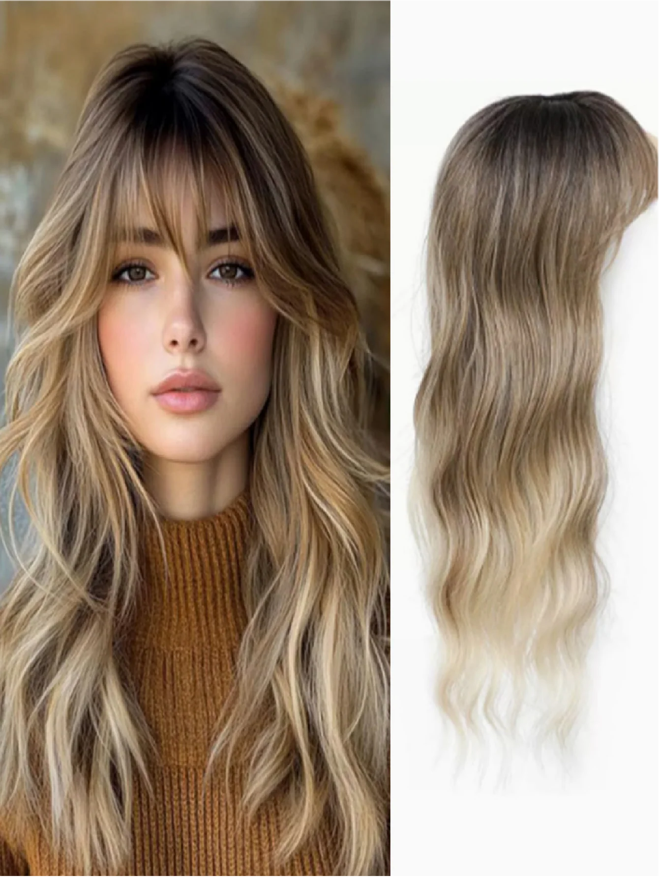 Synthetic Fiber Long Wavy Curl Wig - Image 3