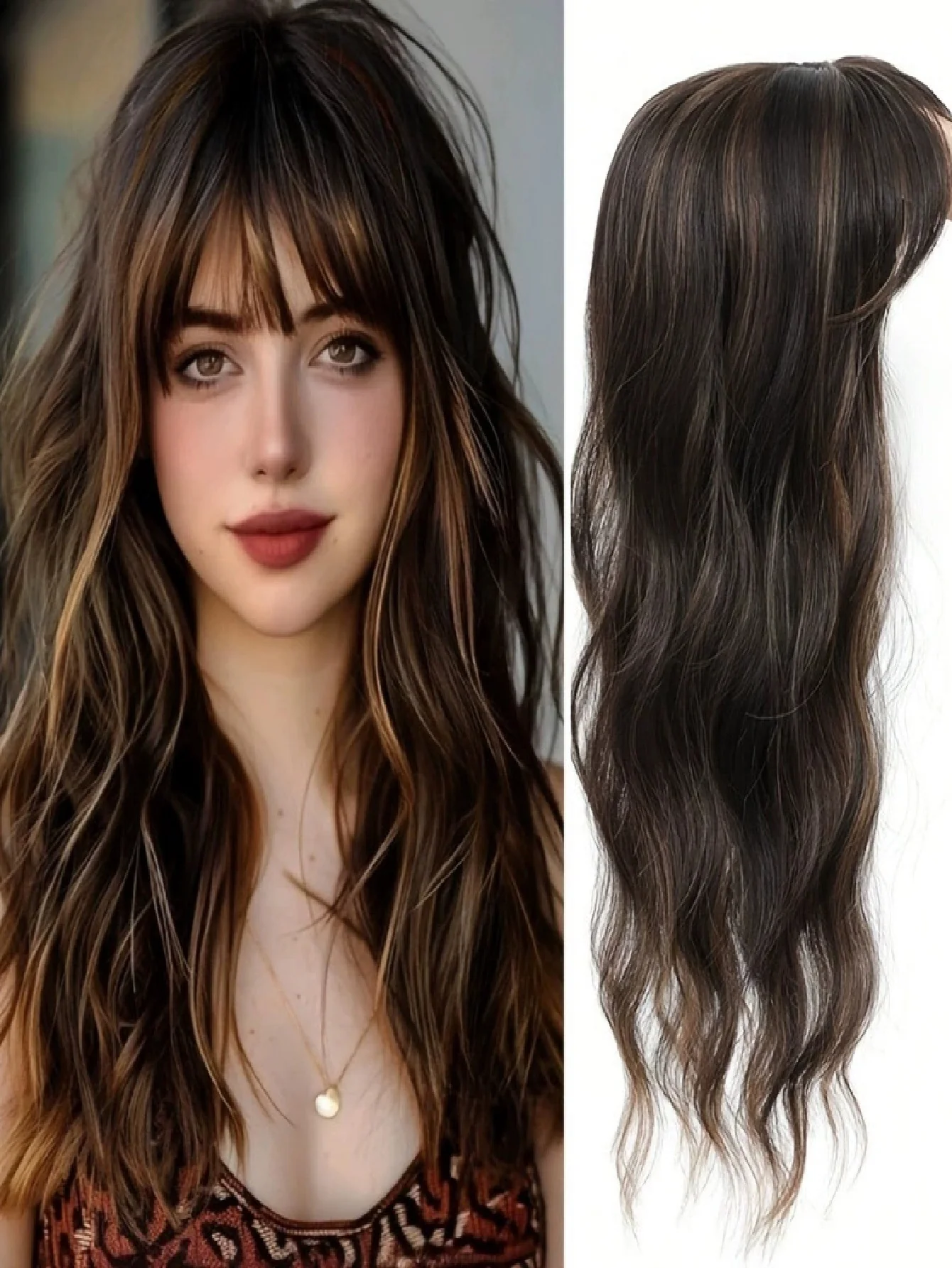 Synthetic Fiber Long Wavy Curl Wig - Image 4