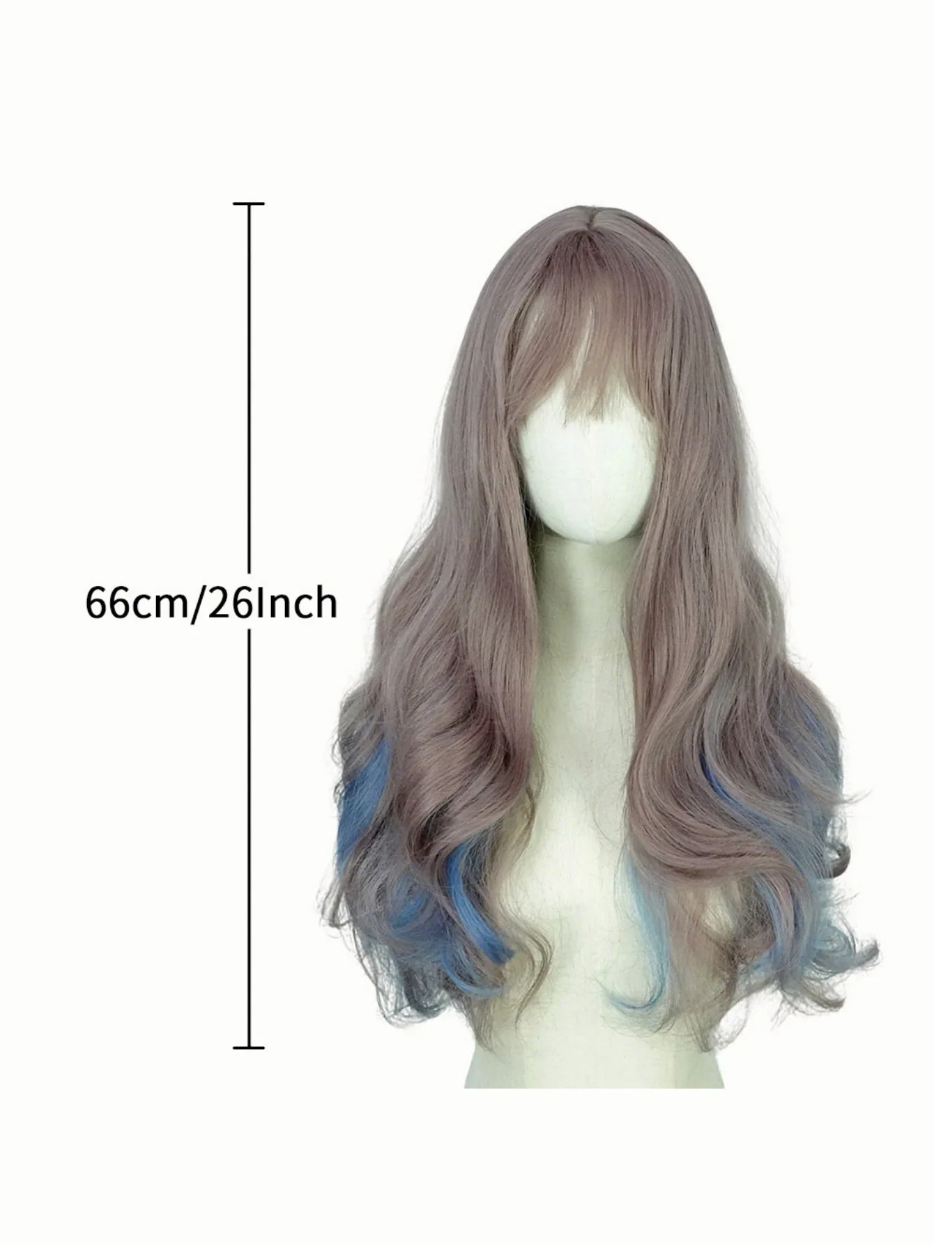 Colored Synthetic Fiber Long Wavy Curl Wig - Image 3