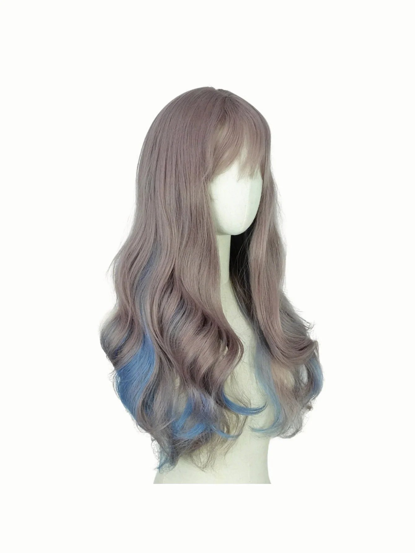 Colored Synthetic Fiber Long Wavy Curl Wig - Image 5
