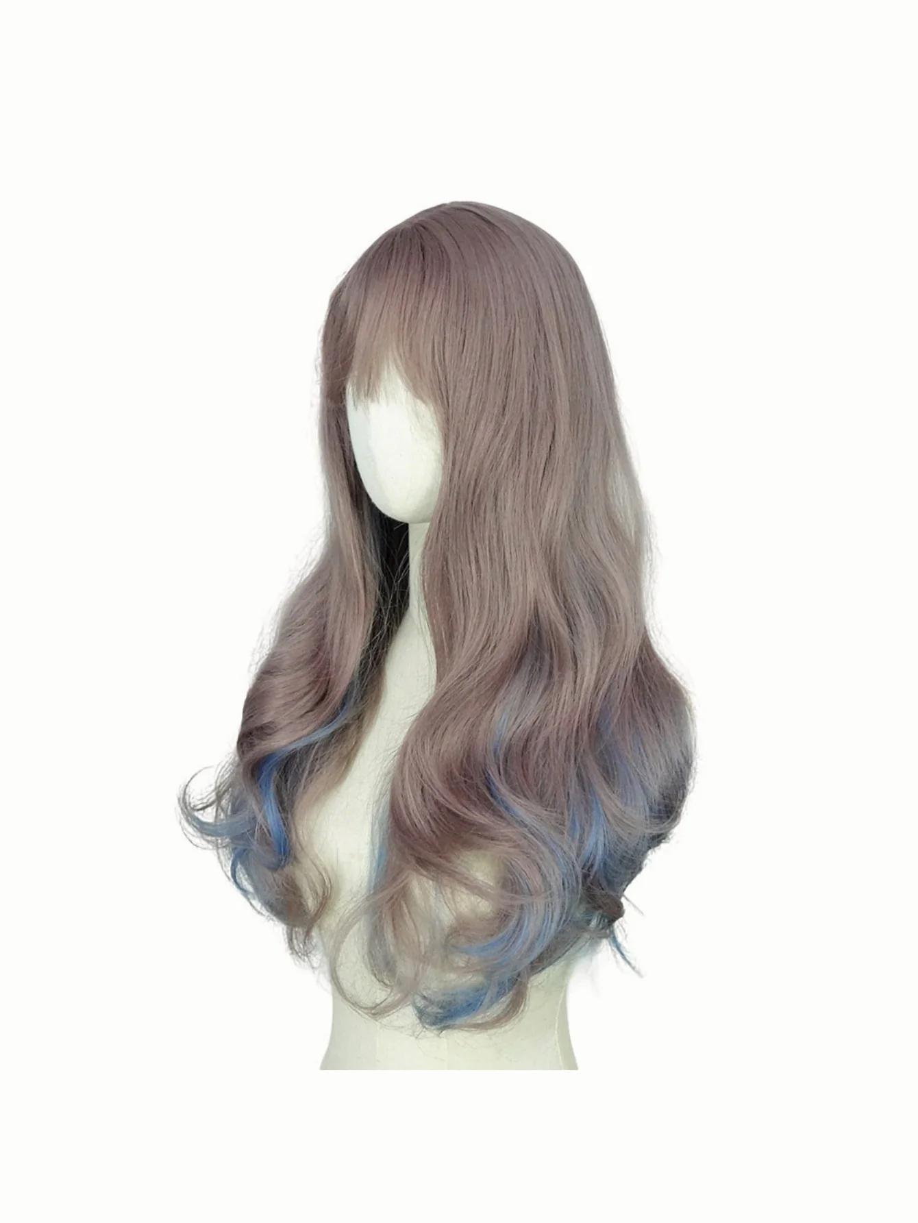 Colored Synthetic Fiber Long Wavy Curl Wig - Image 6