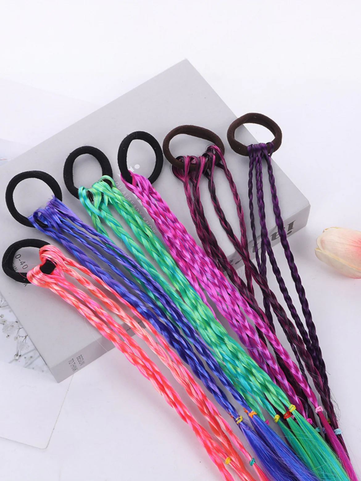 10-piece Set Of Colorful Braided Ponytail Wigs - Image 5