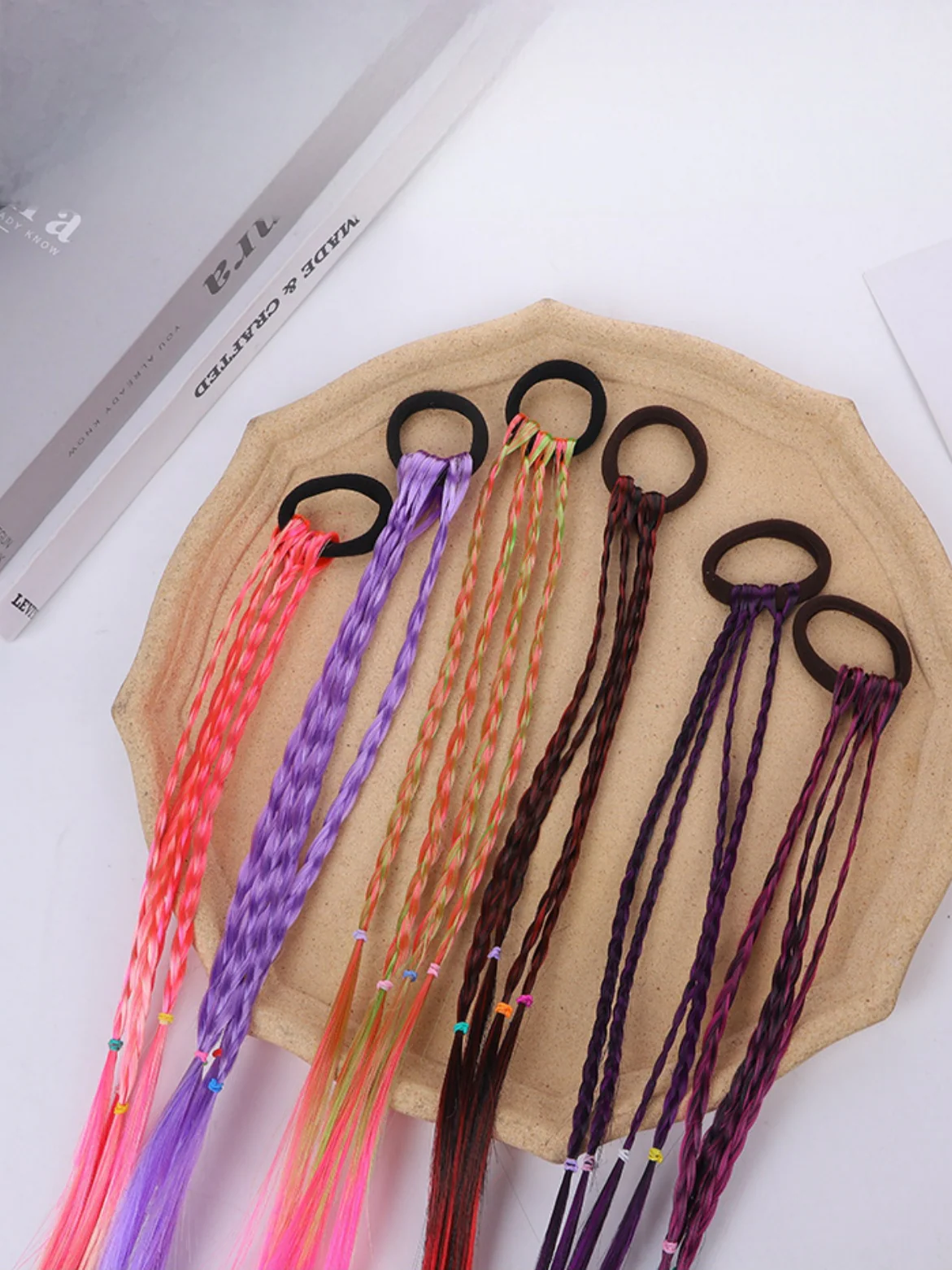10-piece Set Of Colorful Braided Ponytail Wigs - Image 7