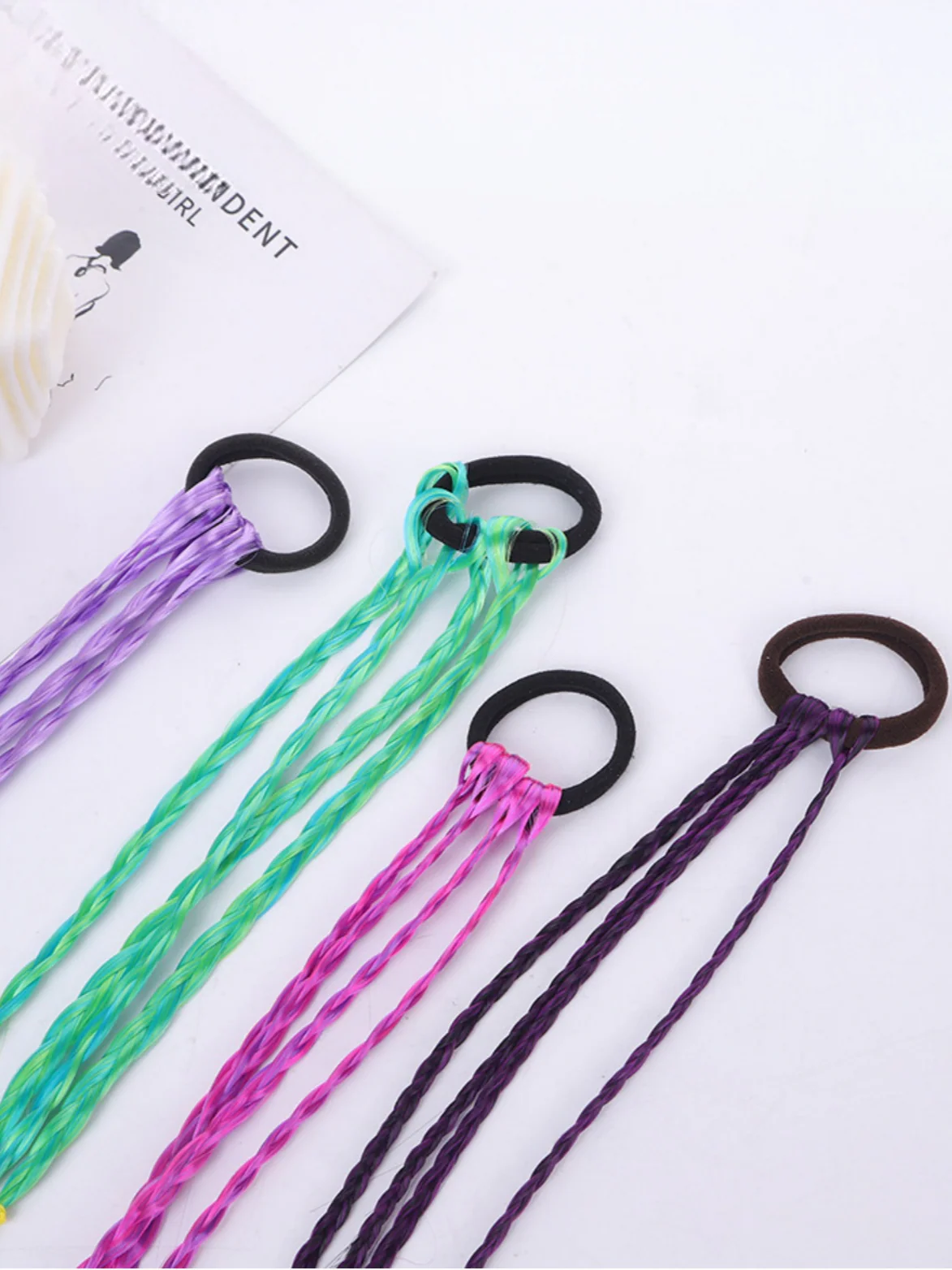 10-piece Set Of Colorful Braided Ponytail Wigs - Image 8