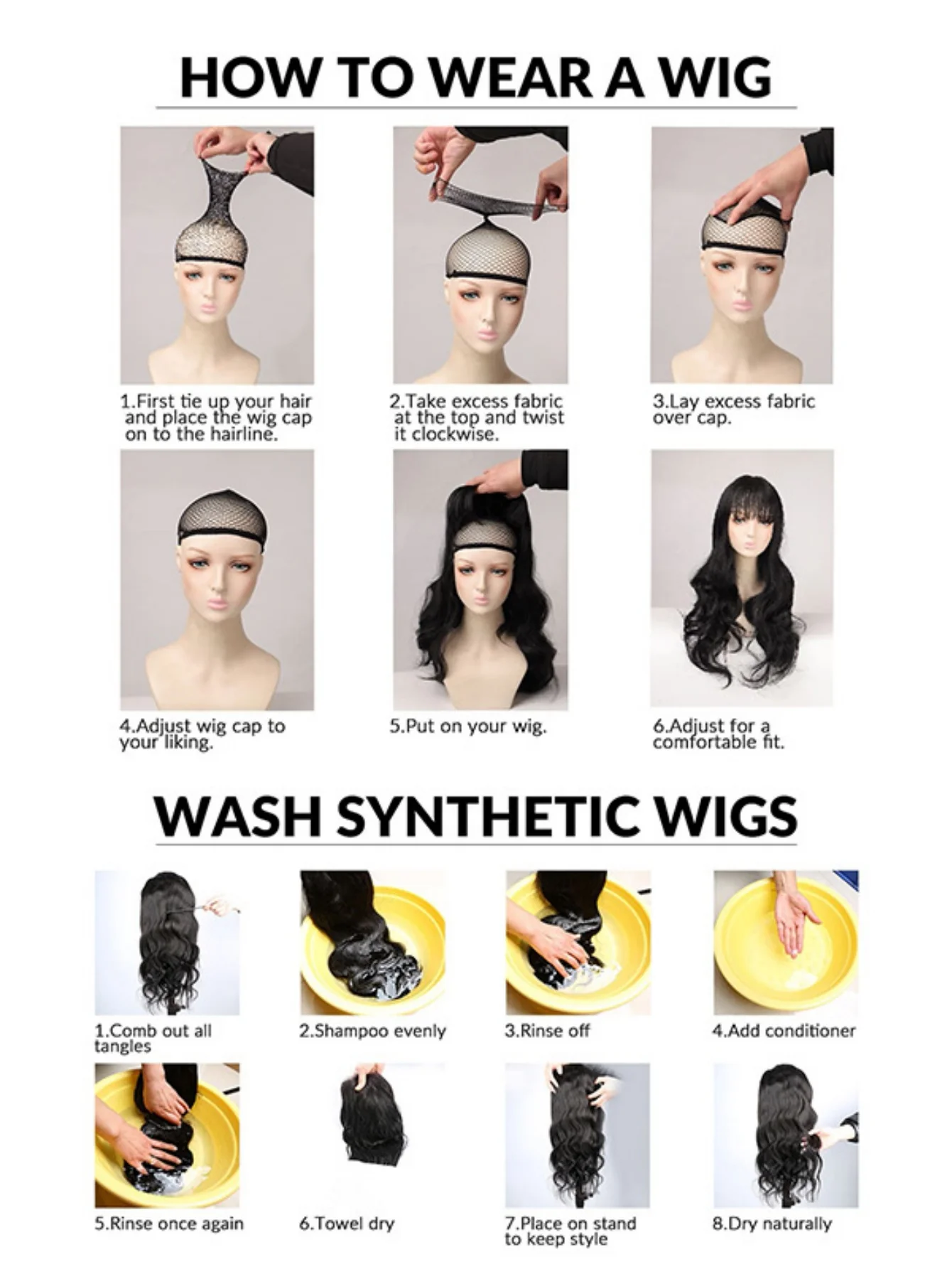Synthetic Fiber Long Wavy Curl Wig - Image 7