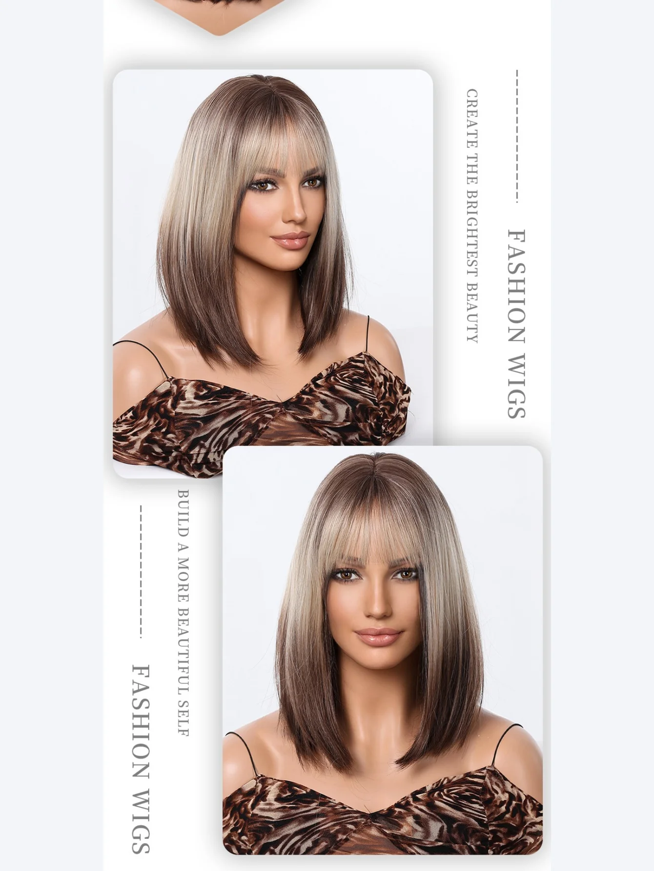 Gradient Color Synthetic Fiber Wig - Image 4
