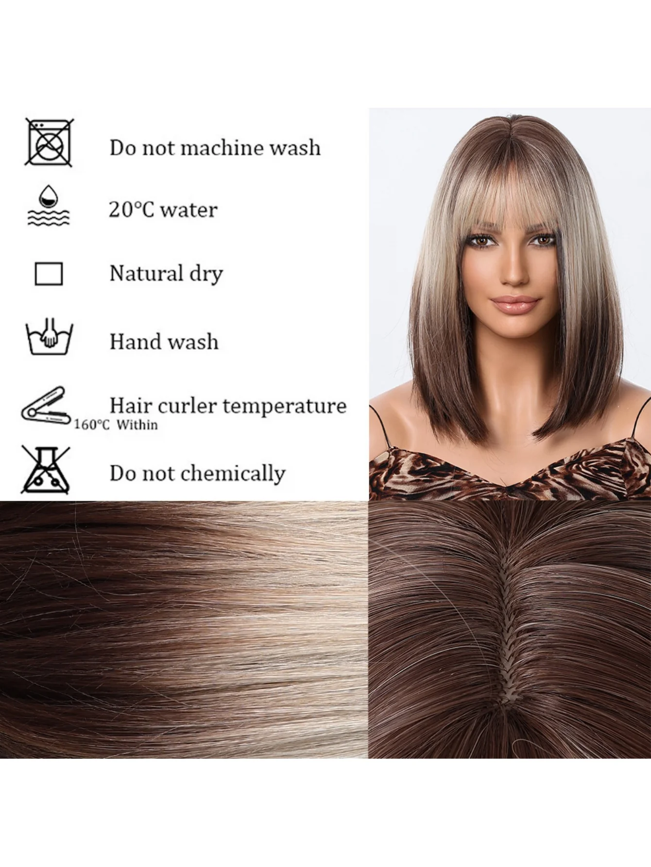 Gradient Color Synthetic Fiber Wig - Image 5