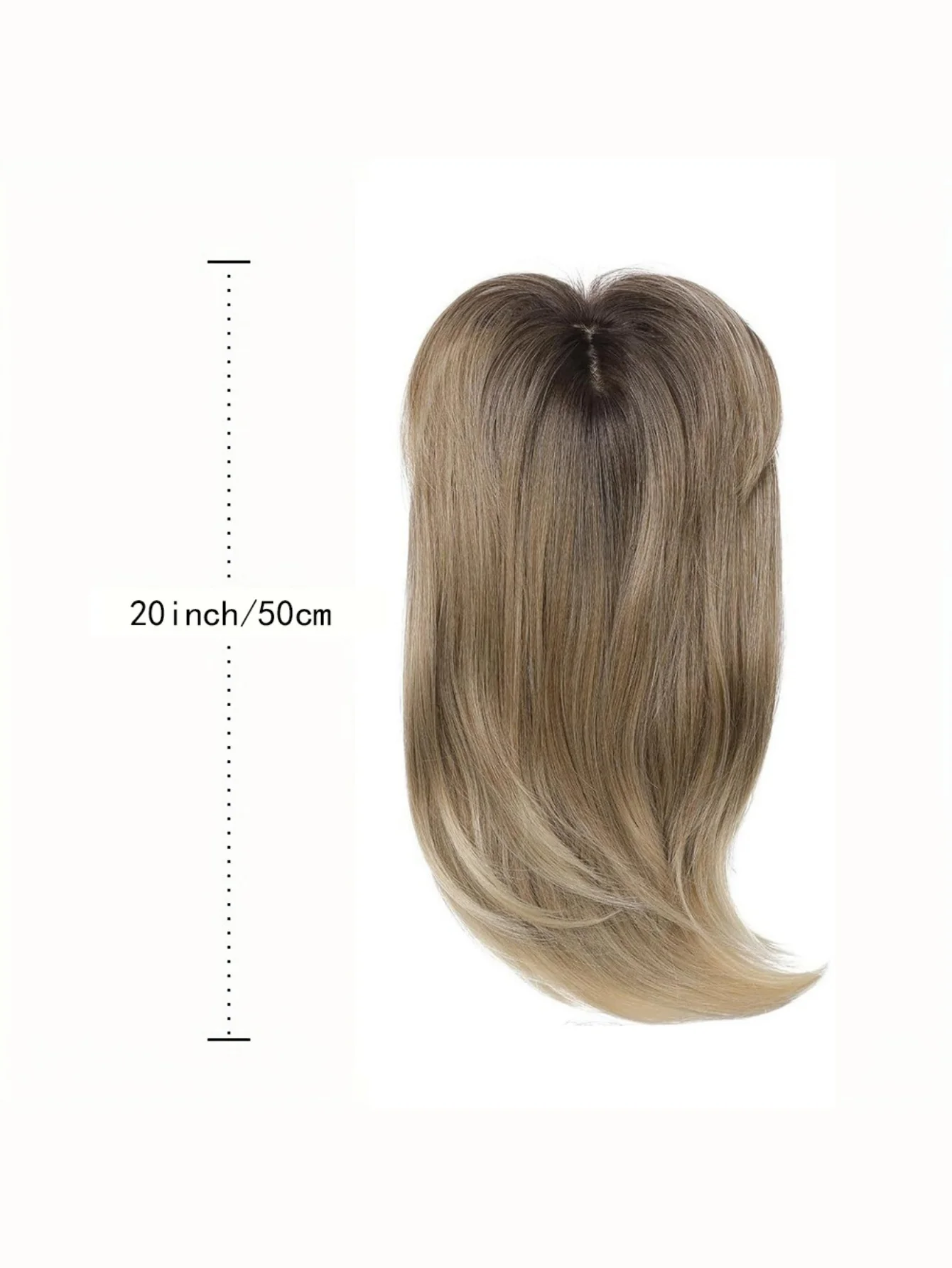 Invisible, Seamless, Long, Curly Wig With White Hair Covering - Image 8