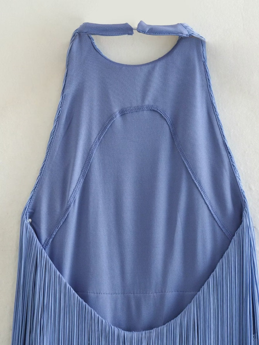 Halter Sleeveless Tassel Mini&Short Dresses - Image 11
