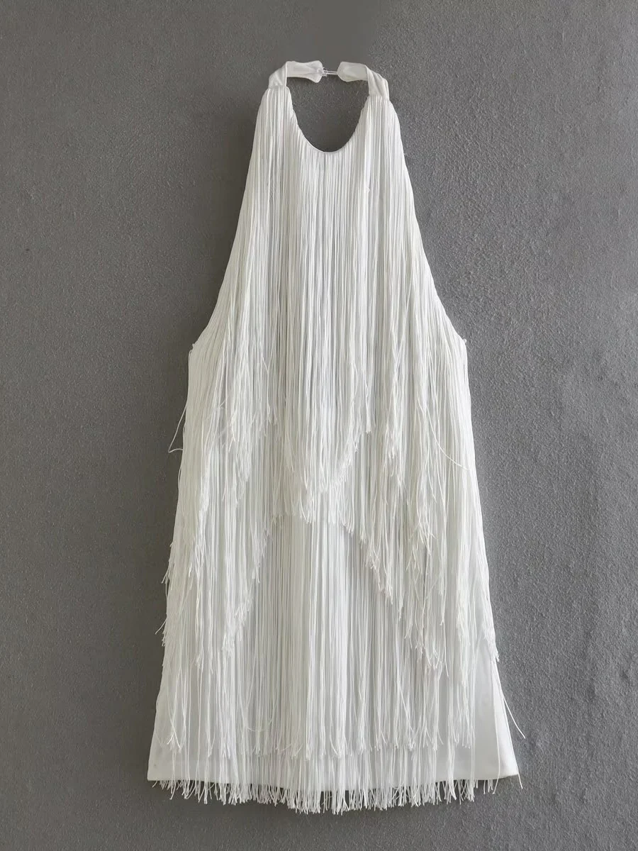 Halter Sleeveless Tassel Mini&Short Dresses - Image 4