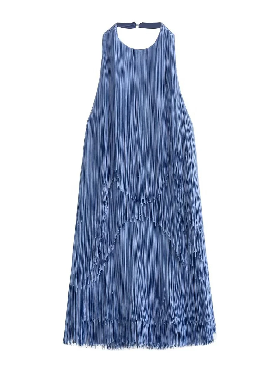 Halter Sleeveless Tassel Mini&Short Dresses - Image 5