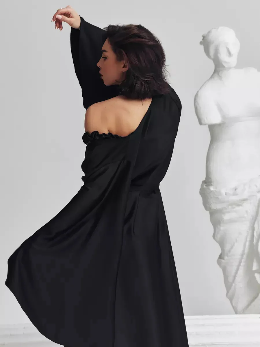 V-neck Thin Strap Nightgown Lazy Style Parties Maxi Dresses - Image 9