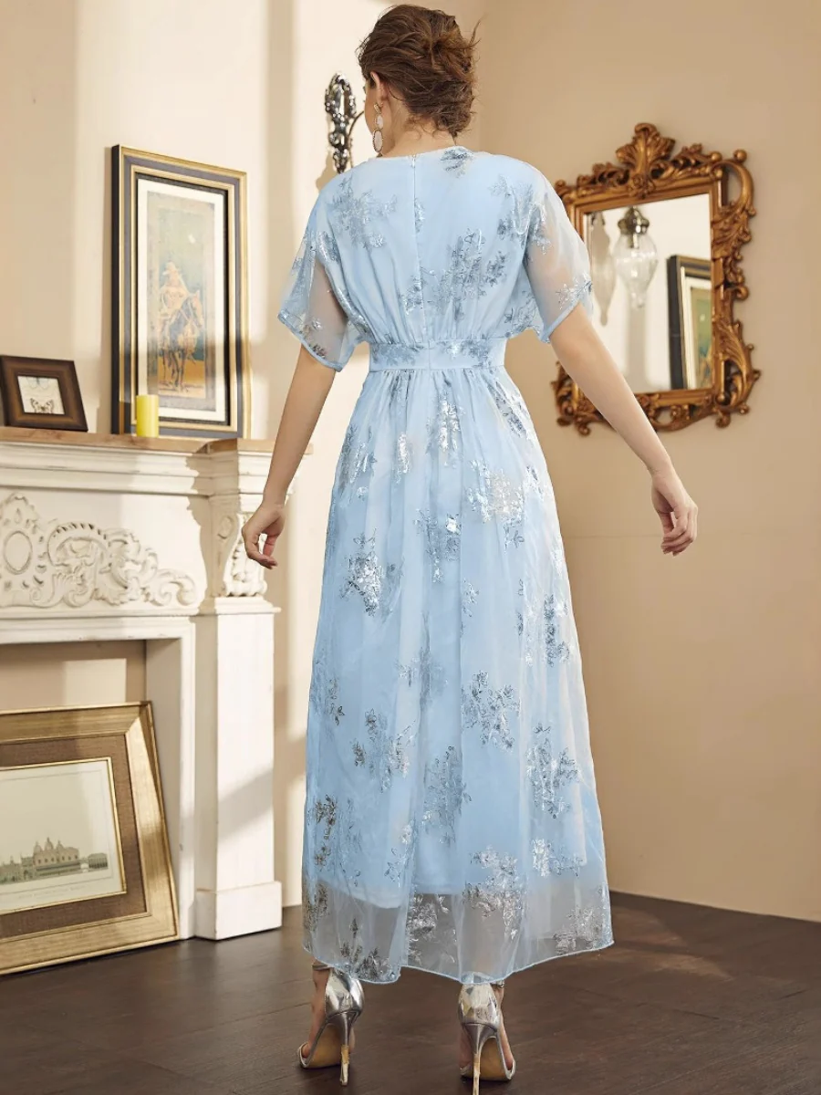 Organza Hot Stamping Gentle Maxi Dresses - Image 2