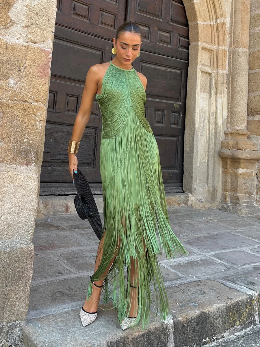 Halter Tassel Reunion Formal Dress Maxi Dresses - Image 3