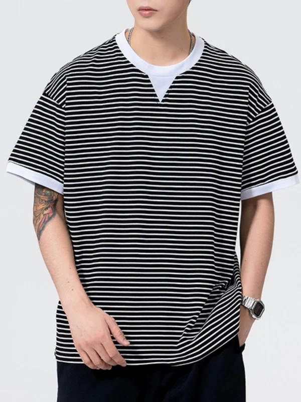 Layered-look Stripes T-shirts - Image 3