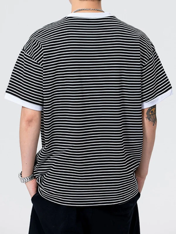 Layered-look Stripes T-shirts - Image 4