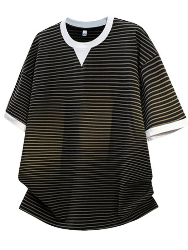 Layered-look Stripes T-shirts - Image 7